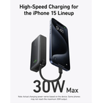 Anker Nano Power Bank 30W 10,000mah Built In USB C Cable - Black