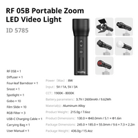 Smallrig RF 05B 5W Desktop Macro Portrait Zoom Mini Light, 1900-8000K, CRI 96+, IP65 Dust Rain‑Proof