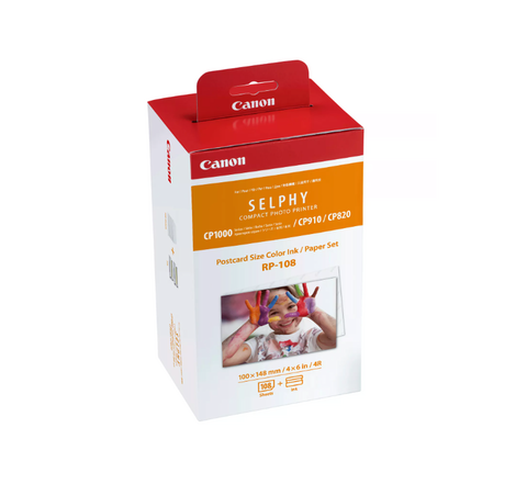 Canon RP-108 Colour Ink + Paper Set Postcard Size